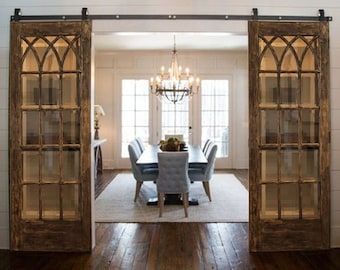 Buy Hand Carved European French Front Door Antique Barn Doors Online in India - Etsy French Country Doors, Antique French Doors, Interior Exterior Doors, Interior Sliding Barn Doors, Rustic Barn Door, Glass Barn Doors, Door Sliding, Vintage Doors, Front Door Entrance