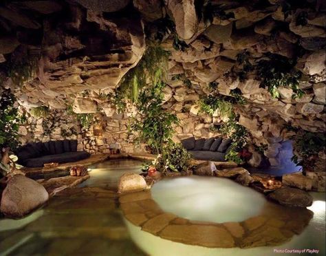 jaccuzi Grotto Pool, Cave Pool, Playboy Mansion, Dreams Spa, Piscina Interior, Indoor Pools, Underground Homes, Cave House, Luxury Pools