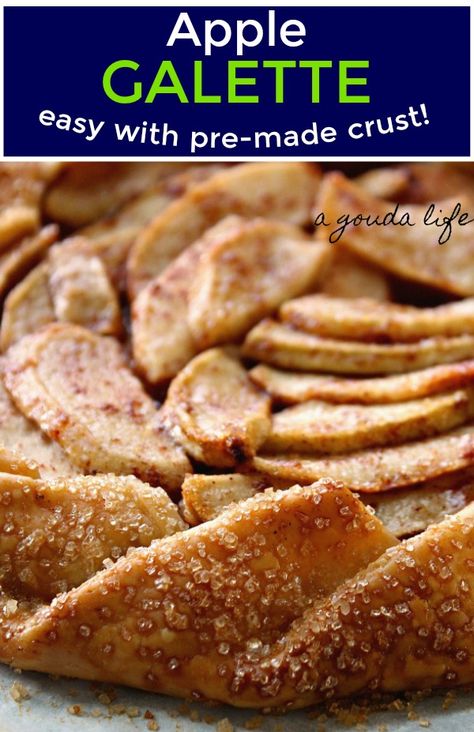 Apple Pie Gillette, Apple Cinnamon Galette, Galette With Store Bought Crust, Apple And Pear Galette, Pie Crust Apple Dessert, Apple Galette Easy, Rustic Apple Pie Recipe, Apple Galletes, Apple Gallette Recipe Ina Garten