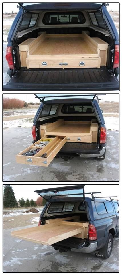 Truck Accessories Truck Organization, Auto Camping, Truck Bed Storage, Mobile Workshop, Truck Bed Camping, Truck Bed Camper, Truck Tools, Van Storage, Truck Boxes