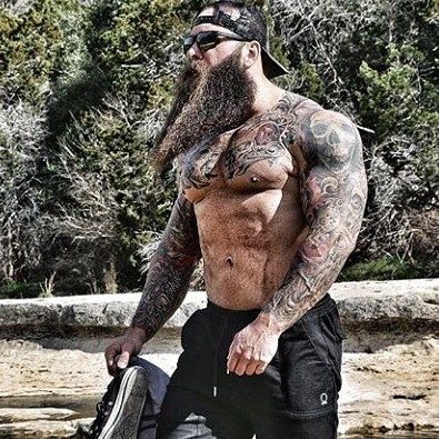 To keep the enemy from grabbing your beard, face shoot em. Man Tattoos, Badass Beard, Men Beards, Beard Muscle, Muscular Man, Long Beard, Epic Beard, Great Beards, Beard Tattoo