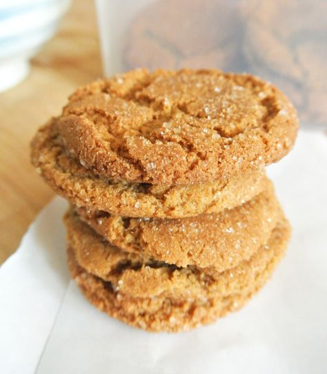 Stackin' em up  brown sugar cookies Molasses Cookies Recipe, Drop Cookie Recipes, Ginger Molasses, Brown Sugar Cookies, Buttery Shortbread Cookies, Ginger Molasses Cookies, Molasses Cookies, Spice Cookies, Ginger Cookies