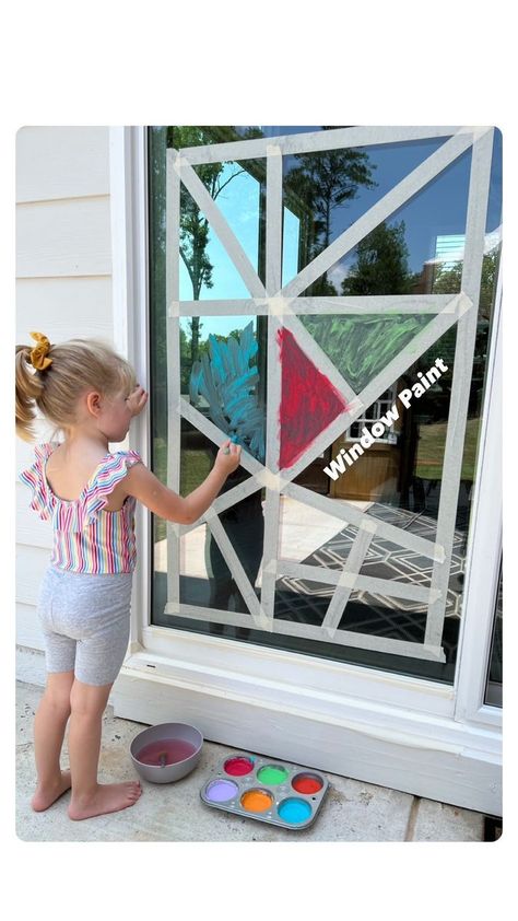 Rozanne | Bright Little Brains on Reels | The Blaze · SHE Washable Window Paint, Corn Starch And Water, Window Paint, Toddler Hacks, Me Cover, Paint Recipe, Window Sills, Summer Play, Door Frames