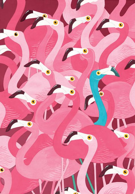 Principles Of Design, Laurel Burch, Art Et Illustration, Wow Art, Arte Animal, Art And Illustration, Pics Art, Pink Flamingos, Emphasis