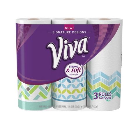 Viva Signature Designs Paper Towels, Print, 3 Rolls Viva Paper Towels, Baby Eating, Design Paper, Kitchen Roll, Packing Design, Paper Towels, Diy Hair Bows, Towels Design, Signature Design