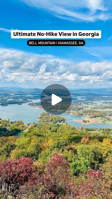 Kerry Murphy | Travel Creator | 🍑 🇺🇸 on Instagram: "👉 Save this to your fall bucket list!

This may be one of the best views in all of Georgia and there is no hiking required. It’s accessible to all who can make it up the steep/narrow drive to the free parking lot! 

📍 Bell Mountain, 220 Shake Rag Rd, Hiawassee, GA

📸  10.19.23

#georiga #exploregeorgia #northgeorgia #georgiahiking #fallviews" Fall Bucket List, North Georgia, Parking Lot, Family Time, Us Travel, Nice View, Bucket List, Georgia, Favorite Places