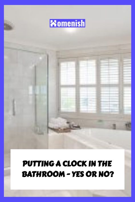 The answer to the question "should you put a clock in the bathroom" is a resounding and straightforward yes. This simple act may seem inconsequential but it can do a lot of wonders for you and your family members.  For one, you would be more aware of the time when in the bathroom. This can spare you from getting late to work in the morning. And if you're concerned about safety, don't fret, as battery-powered clocks are safe enough to be placed in a bathroom. Bathroom Clocks Wall, Bathroom Clocks, Bathroom Clock Ideas, Bathroom Wall Clock, Clock In Bathroom, Wall Clock Design Ideas, Bathroom Wall Clocks, Bathroom Clock, Bathroom Counters