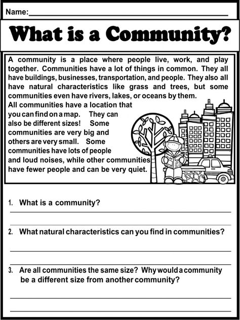 Ejercicio de The community History 2nd Grade, Community Lesson Plans, Community Helpers 1st Grade Activities, What Is Community, Community Activities For Kids, My Community Activities, Community Worksheet, Community Lessons First Grade, Types Of Communities Project