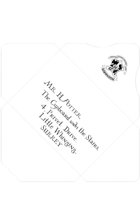 Harry Potter Inspired Addressed and Sealed Envelope Template (print on parchment paper) Harry Potter Envelope Template, Hogwarts Envelope Template, Harry Potter Letter Printable Envelope, Harry Potter Letter Printable, Letter To Hogwarts Printable, Harry Potter Letter Envelope, Hogwarts Letter Printable, Harry Potter Envelope, Hogwarts Letter Envelope