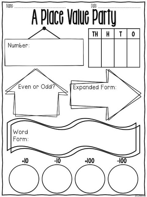 Amy Lemons, Math Place Value, Math Number Sense, Math Instruction, Math Time, Second Grade Math, Third Grade Math, Homeschool Math, Graphic Organizer