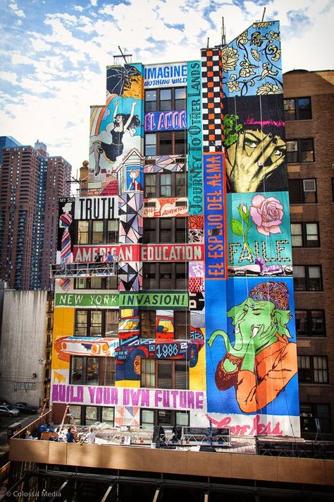 Faile New Mural On 44th Street In New York City, USA Street Art News, Graffiti Tattoo, New York Graffiti, Artist Project, Urban Street Art, Iconic Images, Amazing Street Art, 3d Street Art, Graffiti Murals