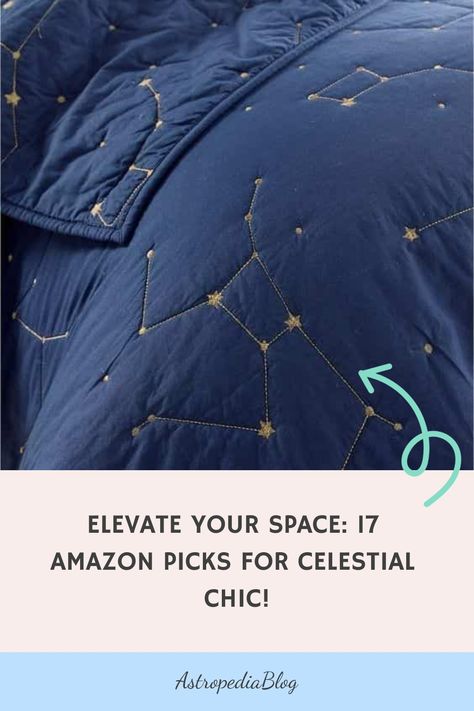 Elevate Your Space: 17 Amazon Picks for Celestial Chic! Celestial Duvet Cover, Celestial Bedding Set, Space Inspired Bedroom, Starry Bedroom Ideas, Star Home Decor, Celestial Home Aesthetic, Teen Space Bedroom, Star And Moon Bedroom, Celestial Comforter