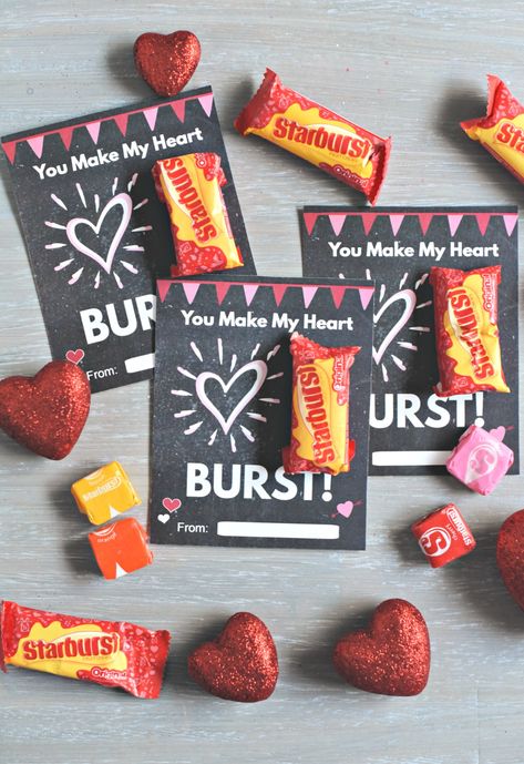 Starburst Valentine, Class Treats, Free Printable Valentines, Valentine Bingo, Valentine Art Projects, Valentines Snacks, Class Valentines, Printable Valentines, Preschool Valentines