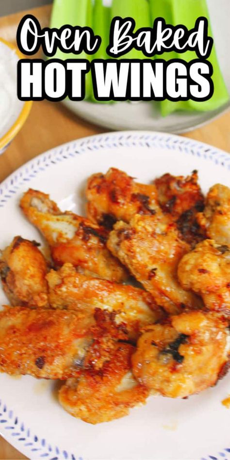 Terrific recipe for How to Make Hot Wings in the oven. SO GOOD! Hot Wings In The Oven, Baked Hot Wings, Chicken Wings In The Oven, Hot Wings Recipe, Wings Recipe Baked, Hot Wing Recipe, Wings In The Oven, Wing Recipe, Appetizer Sandwiches