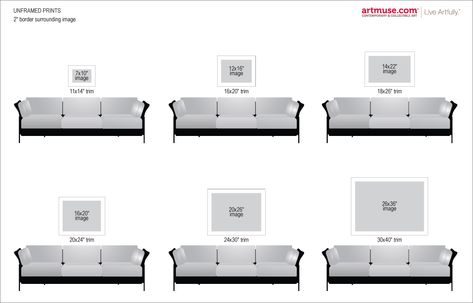 Here's a nice exercise in comparing the size of unframed artwork hung above a sofa. Art Over Couch, Sofa Pictures, Over The Couch, Picture Frame Sizes, Hanging Ideas, Hang Art, Picture Framing, Easy Life, House Projects