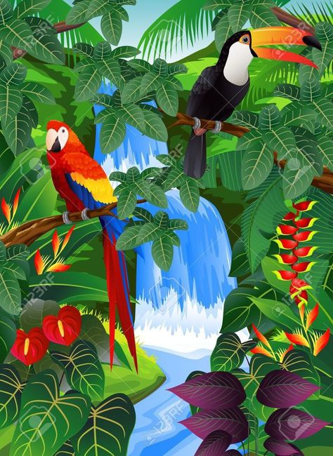 Maus Illustration, Toucan Art, Toucan Bird, Tropical Painting, Jungle Art, Art Tropical, Hur Man Målar, Tropical Forest, In The Jungle