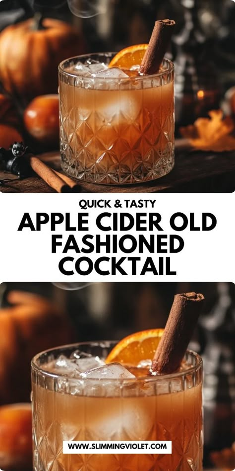 Warm up your Halloween with a rich, cozy apple cider old fashioned cocktail. This easy-to-make drink blends sweet apple cider with smooth bourbon, making it a fall favorite at any gathering. Save this pin and mix up a festive treat that’s perfect for your Halloween party! Fall Apple Cider Cocktail, Fall Adult Drinks Alcohol, Fall Drinks With Apple Cider, Apple Cider With Alcohol, Drinks Made With Apple Cider, Fall Apple Cocktails, Warm Fall Cocktails, Apple Cider Drinks Alcohol Fall, Alcoholic Drinks With Apple Cider