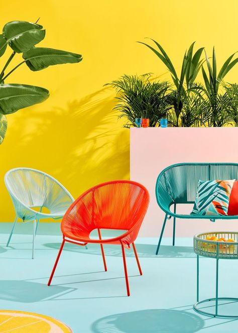 John Lewis House by John Lewis Colorful Backyard, Colorful Outdoor Furniture, Used Outdoor Furniture, Balcony Chairs, Railings Outdoor, Woven Furniture, Modern Garden Design, Diy Outdoor Decor, Big Garden