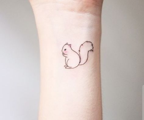 Squirell Tattoo Simple, Mini Squirrel Tattoo, Squerril Tattoo, Minimalist Squirrel Tattoo, Fine Line Squirrel Tattoo, Tiny Squirrel Tattoo, Cute Squirrel Tattoo, Squirrel Tattoo Design, Squirrel Tattoo Simple