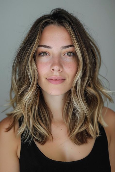 Whether you’re seeking a subtle change or a bold new look, we’ve got you covered with over 50 fabulous medium length hairstyle ideas to inspire your next salon visit or DIY hair adventure.  From sleek bobs to tousled waves, vibrant hues to natural textures, you’ll find all the medium-length hair inspo you need!  Let’s dive into these chic medium-length hairstyle ideas that are bound to elevate your look and leave you feeling confident and fabulous! Hair Color For Ruddy Complexion, Modern Ombre Hair, Mid Length Hair With Layers Middle Part, Medium Length Hair With Layers 2024, Face Framing Balayage Brunettes, Shoulder Length Hair Highlights, Bronde Balayage Medium Length, Medium Length Hair With Highlights, Medium Brown Hair With Money Piece