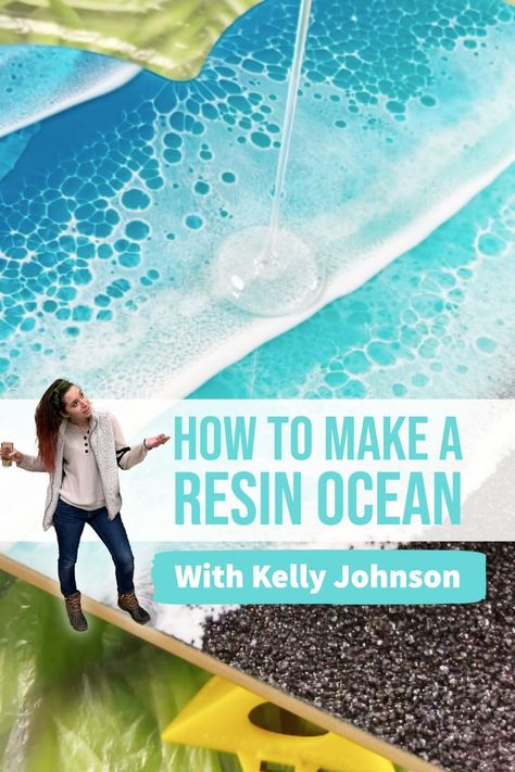 How to Make Ocean Epoxy Resin Art Inspired by Not Too Shabby by Jess Epoxy Waves Diy, Resin Art Waves, Step By Step Resin Art, Beach Resin Art Tutorial, Resin Waves Tutorial, Epoxy Projects Diy, Ocean Resin Art Tutorial, How To Use Resin, Diy Beach Art