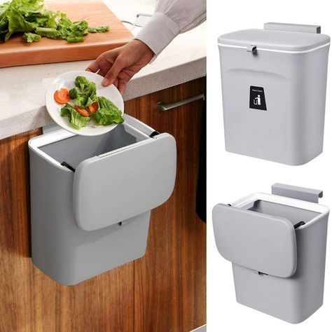 Create convenience: Hanging on the cabinet door,When you cook fresh food, Slice and cut, You don't need to bend down to throw things. It is small,very suitable for for most cabinet doors,pantry doors,cupboard. https://amzn.to/3HfRzen Indoor Compost, Hanging Trash Can, Kitchen Compost, Compost Bucket, Kitchen Compost Bin, Trash Can With Lid, Waste Container, Kitchen Cabinet Door, Kitchen Trash Cans