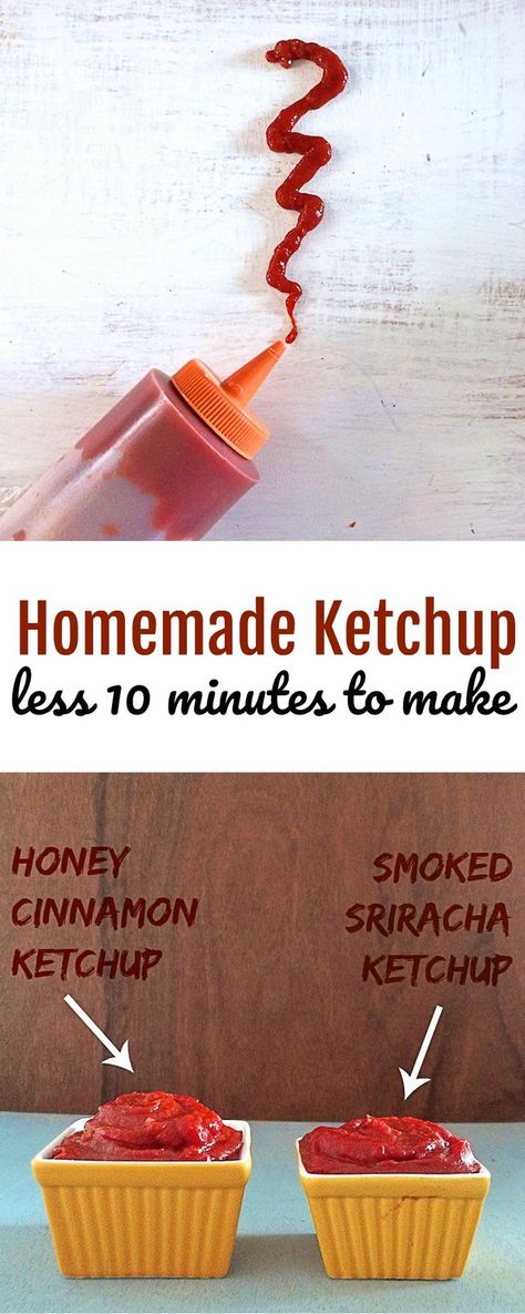 Two flavors of homemade ketchup - made in minutes with pantry staples! Honey Cinnamon Ketchup and Smoked Sriracha Ketchup. Recipes at teaspoonofspice.com Healthy Spreads, Ketchup Recipes, Sriracha Ketchup, Dips Healthy, Homemade Ketchup Recipes, Food Entertaining Ideas, Ketchup Recipe, Bbq Grill Smoker, Simple Easy Recipes