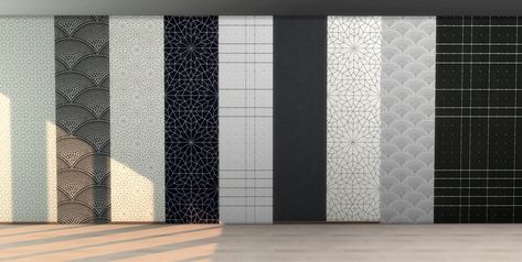 Lanti Sims Sims 4 Black Wallpaper, Sims 4 Black Wallpaper Cc, Black And White Wallpapers, White Wallpapers, Geometric Pattern Wallpaper, Sims 4 Studio, Armin Arlert, 4 Wallpaper, Paint Matching