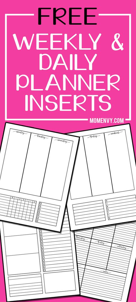 Weekly Planner Printable and Daily Planner Printable Free Planner Inserts, Digital Bujo, Free Planner Printables, Diy Planners, Daily Planner Inserts, Daily Planner Printables Free, Free Daily Planner, Weekly Planner Inserts, Weekly Printable