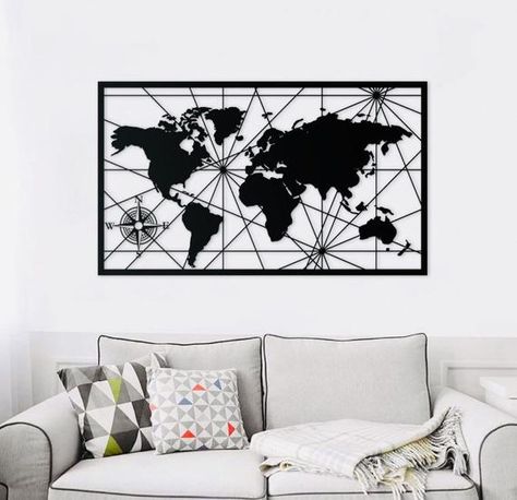 If you want partial payment please contact me. We can divide payment into 2 months. You pay half of the price on order, other half after 30 days.  VERSATILE: A flawless decorative metal wall art, world map.(39.4L x 23H - 100x48 cm) display that effectively serves as a truly striking accent piece for World Map Design, Metal Signs Decor, Large Metal Wall Art, Wall Decor Metal, World Map Wall Art, Metal Wall Sculpture, Wall Art Metal, Cardboard Art, Map Decor