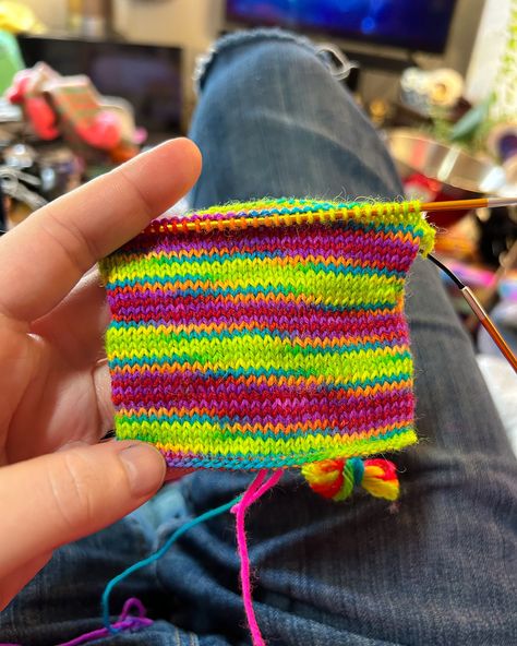 If you were wondering what Queer will look like in a sock, wonder no more! 🌈 #WhatMustardMade #YarnDopamine #WeMakeYarn #NeonYarn #YarniesOfInstagram #Yarnies #Yarnstagram #IndieDyedYarn #IndieDyersOfInstagram #WoolIsAmazing #NeonCrochet #NeonKnitting #HandDyedYarn #IGKnitter #CraftAsTherapy #Crocheters #SockKnitting Indie Dyed Yarn, July 25, Hand Dyed Yarn, Knitting Socks, No More, Mustard, Socks, Yarn, Neon