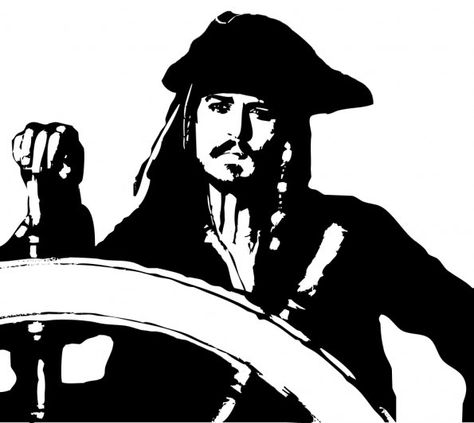 potc-jack-sparrow Jack Sparrow Drawing, Sparrow Art, Kaptan Jack Sparrow, Pumpkin Carvings, Image Svg, Joker Art, White Drawing, Tinta China, Shadow Photos