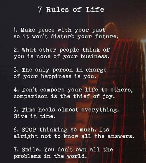 Spiritual thoughts on Instagram: “Follow us @spiritfulthoughts for more awesome quotes . . . . . . .…” Rules Of Life, 7 Rules Of Life, Karma Quotes, Good Advice, Great Quotes, Positive Thinking, Positive Affirmations, Inspirational Words, Words Quotes