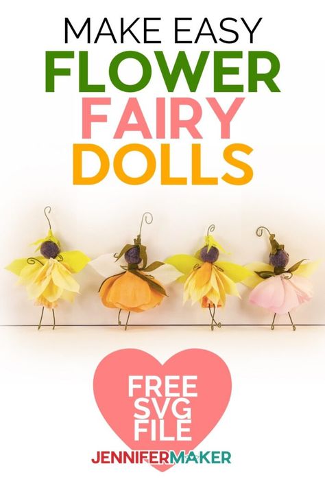 Make your own flower fairy dolls #cricut #home decor #gardendecoration Diy Flower Fairy, Flower Fairy Dolls, Cricut Home Decor, Paper Wreath Diy, Fairy Wreath, Giant Paper Flowers Diy, Woodland Fairy Party, Cricut Home, Jennifer Maker