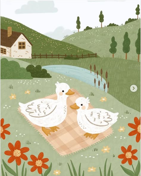 Cottagecore Nature, Cute Cottagecore, So Happy, Ducks, Art Inspo, Illustration Art, Illustrator, Doodles, Digital Art