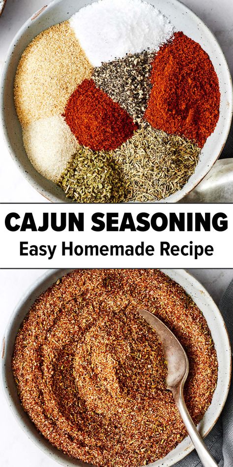 Cajun seasoning Cajun Seasoning Recipe, Cajun Seasoning Mix, Herb Blends, Cajun Spice Mix, Homemade Cajun Seasoning, Seasoning Recipe, Tandoori Masala, Homemade Spices, Homemade Seasonings