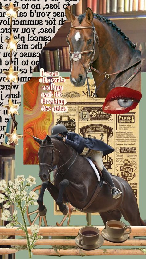 hunter mindset #myfirstshuffle #aesthetic #vintage #collage #moodboard #hunterjumper #horsegirl #equestrian Equestrian Mood Board, Equestrian Aesthetic Wallpaper, Horse Moodboard, Equestrian Wallpaper, Horse Collage, College Core, Collage Moodboard, Romantic Life, Equestrian Aesthetic