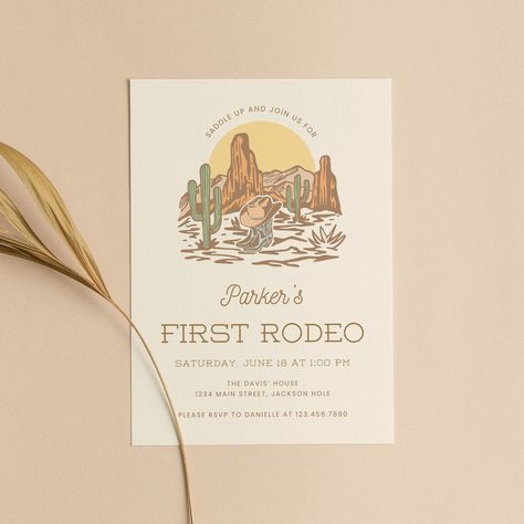 Rodeo Birthday Invitations, First Rodeo Birthday, Rodeo Birthday Parties, Wild West Theme, Rodeo Birthday, Western Theme Party, Cowboy Birthday, First Rodeo, Little Cowboy