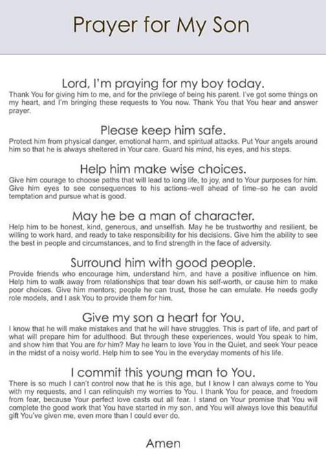 Most beautiful prayer for my son