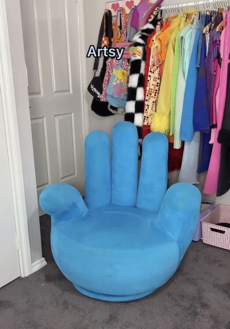 Funky Chairs Bedroom, Cute Hangout Room Ideas, Hand Chairs, Weird Furniture, Hangout Room, Plush Chair, Cool Couches, Cute Furniture, Future Apartment Decor