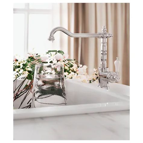 Tapware | Kitchen Sinks and Taps | Buy Online & In-store - IKEA Ikea Faucet, Kitchen Credenza, Chrome Kitchen Faucet, Farmhouse Style Furniture, Chrome Kitchen, Black Kitchen Faucets, Ikea Store, Chrome Faucet, Kitchen Mixer Taps