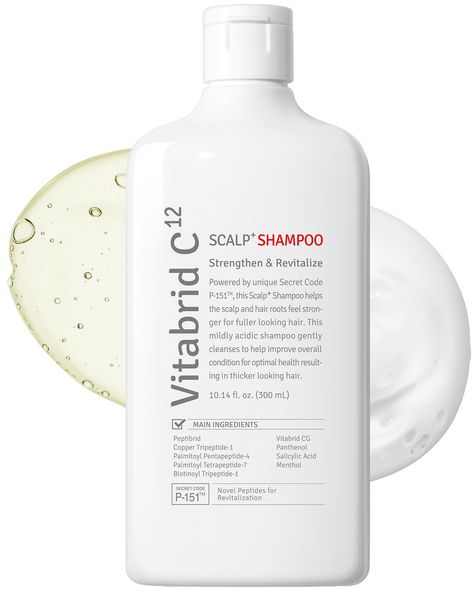 PRICES MAY VARY. SCALP ANTI-AGING AND HAIR LOSS RELIEF: Vitabrid C12 Scalp+ Shampoo is powered by the unique Secret Code P-151, effectively cleansing the scalp and hair while protecting against aging. It helps maintain healthy, stronger hair by utilizing collagen-boosting peptides to invigorate the scalp and promote healthy hair growth. STRONGER HAIR ROOTS AND VOLUMIZING: This shampoo infuses 97% naturally derived ingredients to cleanse hair while providing an optimal environment for scalp healt Dht Blockers, Strengthen Hair Roots, Stronger Hair, Hair Roots, Scalp Shampoo, Hair Cleanse, Sensitive Scalp, Promote Healthy Hair Growth, Hair Follicles