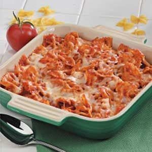 Italian Bow Tie Bake Lazy Lasagna Recipe, Easiest Dinner, Lazy Lasagna, Taste Of Home Recipes, Bow Tie Pasta, Lent Recipes, Italian Salad Dressing, Parmesan Recipes, Pasta Casserole