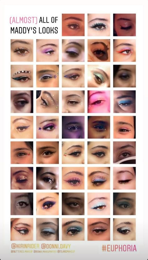 Maddy From Euphoria Makeup, Maddy Inspired Makeup, Maddy Perez Color Palette, Maddie Eye Makeup Euphoria, Maddy Perez Eye Makeup, Maddy Eye Makeup, How To Be Maddy Euphoria, Mandy Perez Makeup, Maddie Perez Makeup