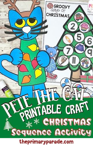 Christmas Pete the Cat craft Pete The Cat Christmas, Pete The Cat Saves Christmas, Kindergarten Christmas Crafts, Prek Activities, Preschool Christmas Activities, Snowmen Activities, Pete The Cats, Fun Christmas Activities, Cat Activity