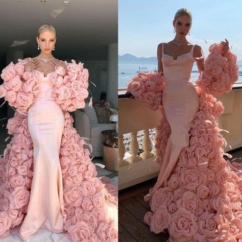 😍 🥰 😘 😗 😙 Gilded Glamour, Look Rose, Glamour Dress, Party Gown, فستان سهرة, Fairytale Dress, Floral Jacket, Mermaid Evening Dresses, Gala Dresses