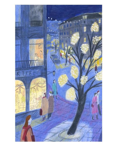 Autumn Illustrations, Paris Illustration, Night Illustration, Naive Illustration, Paris Guide, Autumn Illustration, Book Illustration Art, Slow Travel, Night Art