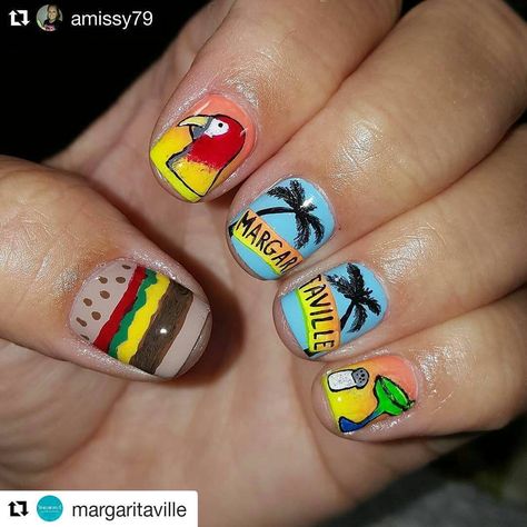 Margaritaville Nails, Jimmy Buffet Nail Ideas, Jimmy Buffet Nails, Margaritaville Tattoo Ideas, Jimmy Buffett Nails, Margaritaville Pool Decor, Margaritaville Bedroom Decor, Margaritaville Crocs, Jimmy Buffet