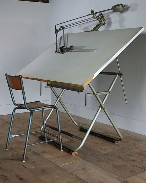 Turner and Cox | Architect Table. Made in Barcelona. Architect Drafting, Architect Table, Study Room Design, Drafting Table, Vintage Tables, Cob House, Industrial Vintage, House Interior Decor, Vintage Table