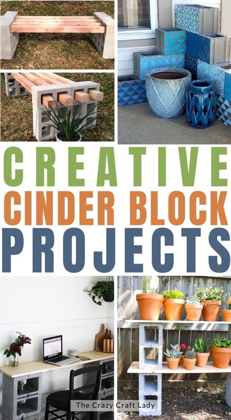 creative things to do with cinder blocks Cinderblock Planter, Raised Garden Beds Cinder Blocks, Cinder Block Projects, Cinder Block Shelves, Plant Shelves Outdoor, Cinder Blocks Diy, Yard Accessories, Making Raised Garden Beds, Cinder Block Furniture